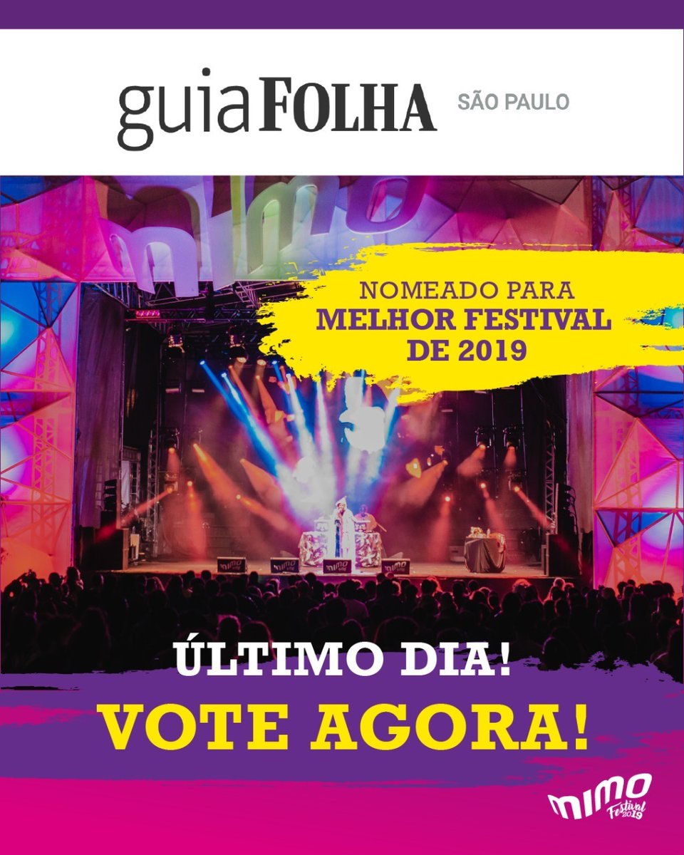 mimofestival's tweet photo. Hoje é o último dia para participar da votação do Guia Folha! 🎉
Clica no link, escolha o MIMO e vote na gente! 💜
https://t.co/swWQULgOjE
.
.
#MIMOFestival #MIMOSP #sp #voto #festival #guiafolha https://t.co/TrWukfPfXL