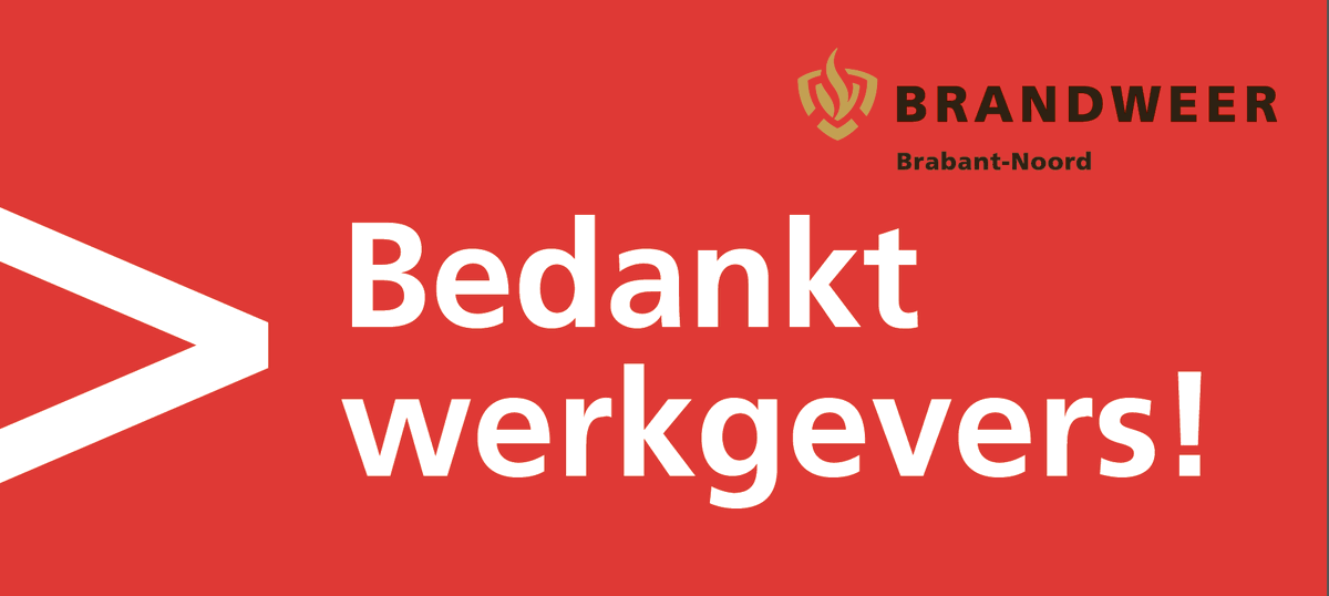 Brandweer Brabant-Noord bedankt alle werkgevers van onze brandweermensen! Dankzij jullie medewerking staat de brandweer dag en nacht paraat. Jullie betrokkenheid en ondersteuning maakt dat we iedere dag samen werken aan veiligheid. Fijne kerstdagen en een (brand)veilig 2020!