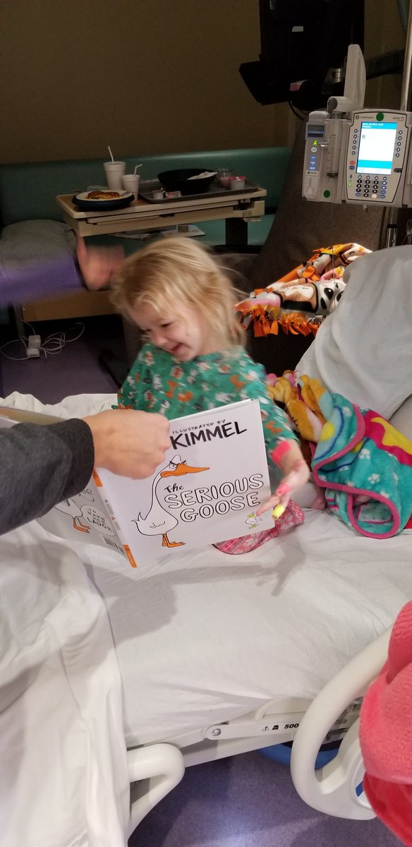 AaronDSeifert's tweet photo. Tough to be in the hospital around Christmas time. Awesome care by @blankchildrens helps, and spirits lifted today! Thanks @jimmykimmel and @raycoletv #theseriousgoose https://t.co/HAV5sU0Kjc
