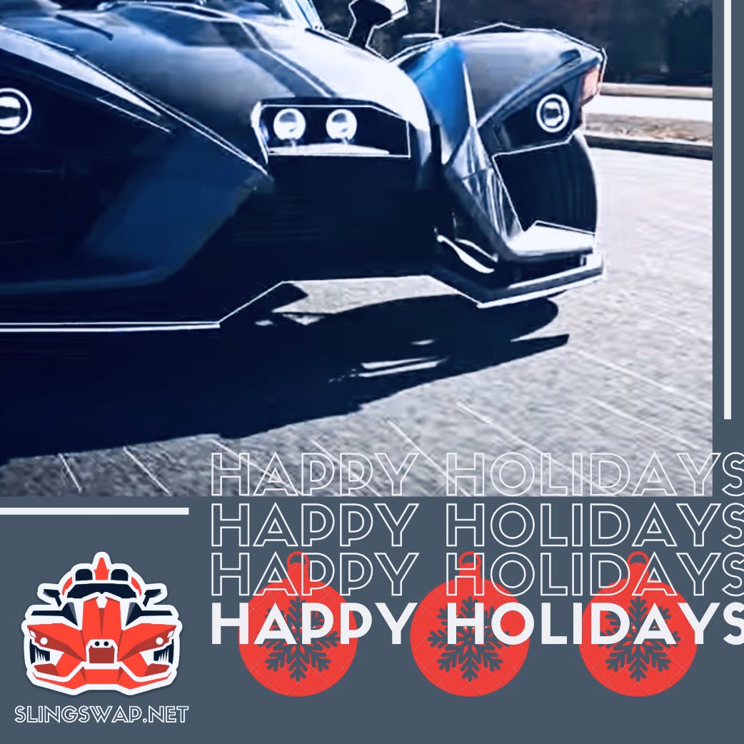 slingswap's tweet photo. Wishing #happyholidays to all of our #threewheeler friends out there! ☃️❄️🎁 Make sure you get some shiny new parts for your #polarisslingshot 🛣
·
#slingswap #slingshot #theultimatejoyride #holdonletgo #feedtherush #christmas #hanukkah #kwanzaa #tistheseason #carsandcoffee https://t.co/kuO1br5tc8