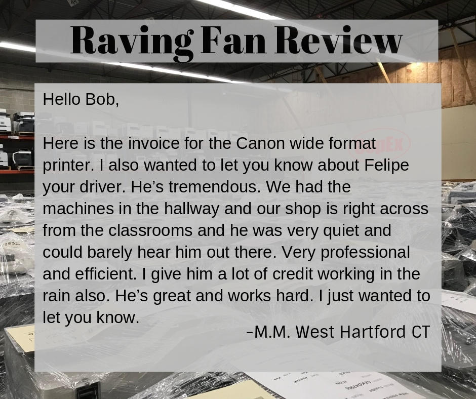 Copexinc's tweet photo. We love hearing how we are doing and always appreciate feedback from our customers. πβ€οΈ
#customerservice #ourdriversrock #technology #commercialtruck #smallbusiness #copier #printer #shipping #transit #copexinc https://t.co/bvxXqvUM4v