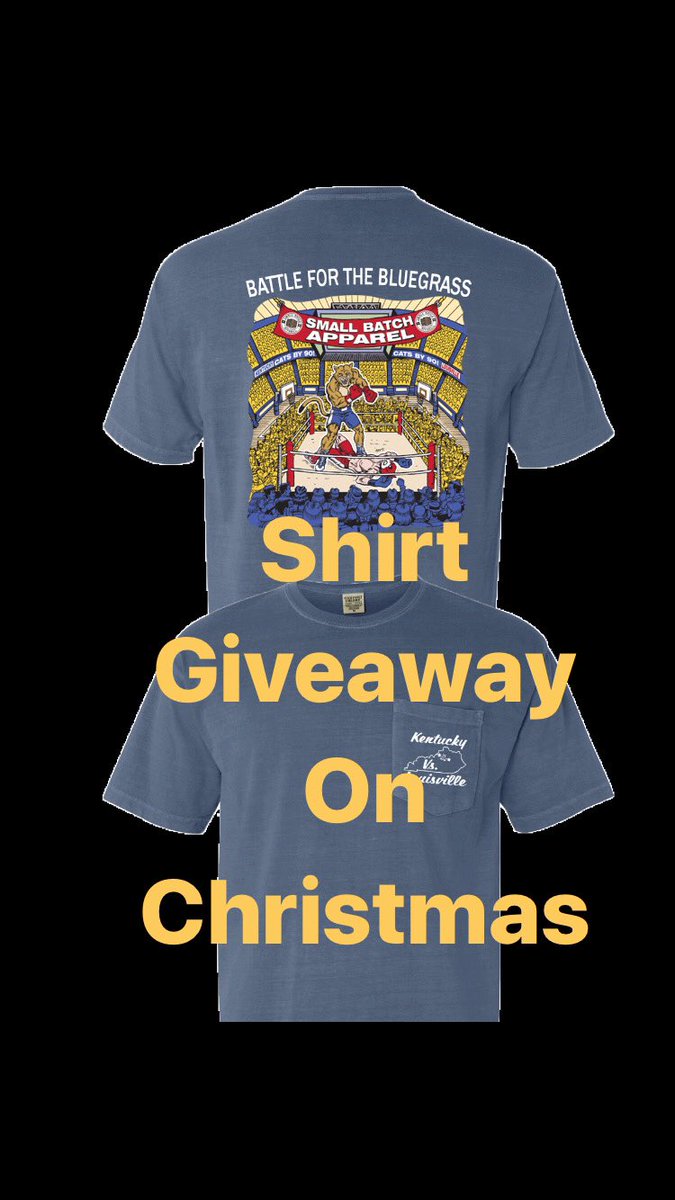 Merry Christmas from the Small Batch Crew!  We love our followers and want to give away a few of our new Battle for the Bluegrass shirts

To be chosen, all you need to do is:
-follow our account
- retweet this tweet