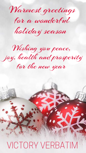 victoryverbatim's tweet photo. Warmest greetings of the season from Victory Verbatim https://t.co/bH5vqbspdq