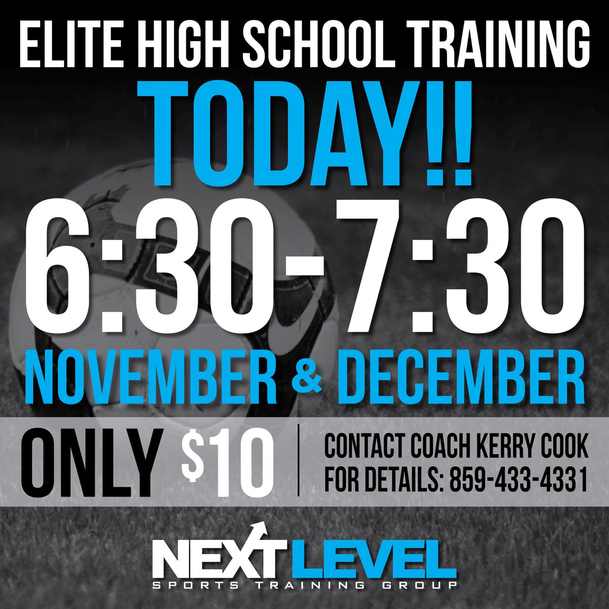 TODAY - MONDAY Dec. 23rd!! **BOYS &amp; GIRLS SKILLS TRAINING** Elite High School Training - Monday’s 6:30-7:30pm, $10/player, 340 Richmond Avenue - Lexington  #NextLevel #LevelUp