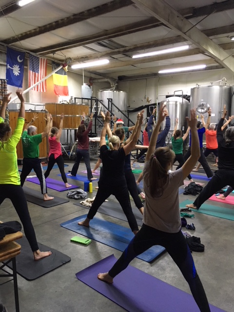 Join us tonight for Hatha and Hops Brewery Yoga starting at 7 pm. We are offering a special for our Out-of-Town guests this evening $5 for yoga and pint. Bring your house guests and get a little stretch in. This will be our last class of the year so come on out.