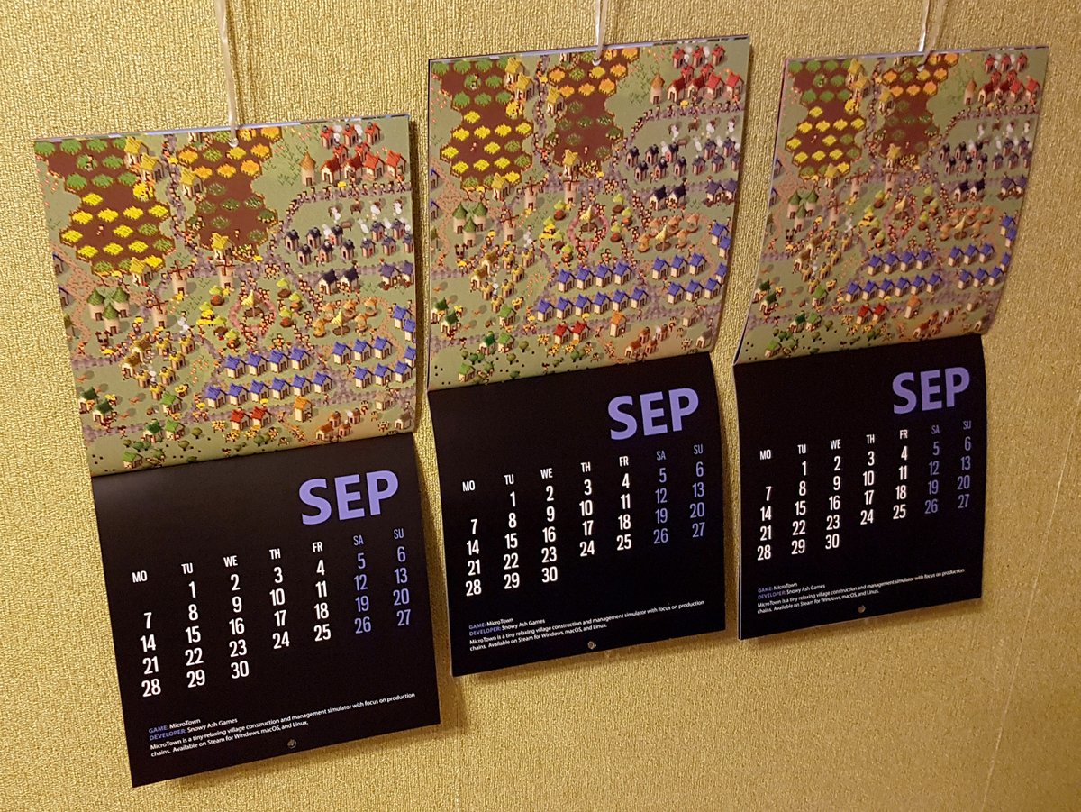 Triple-power motivation for #MicroTown has been deployed.

Awesome to be included in Latvian #gamedevlv calendar for 2020 and thanks to <a href="/lindulens/">Linda Strazdiņa 🕊</a> for making this happen!