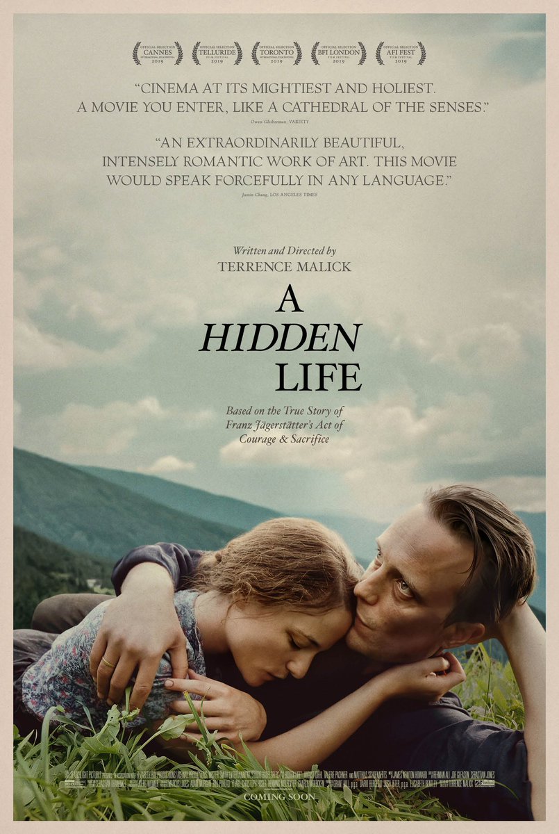 BenMkWrites's tweet image. From master filmmaker Terrence Malick comes one of the year's most breathtaking films. Follow us, RT + Reply w/ your city to enter to #win passes to #AHiddenLife, now playing in select theatres and opening everywhere January 17!