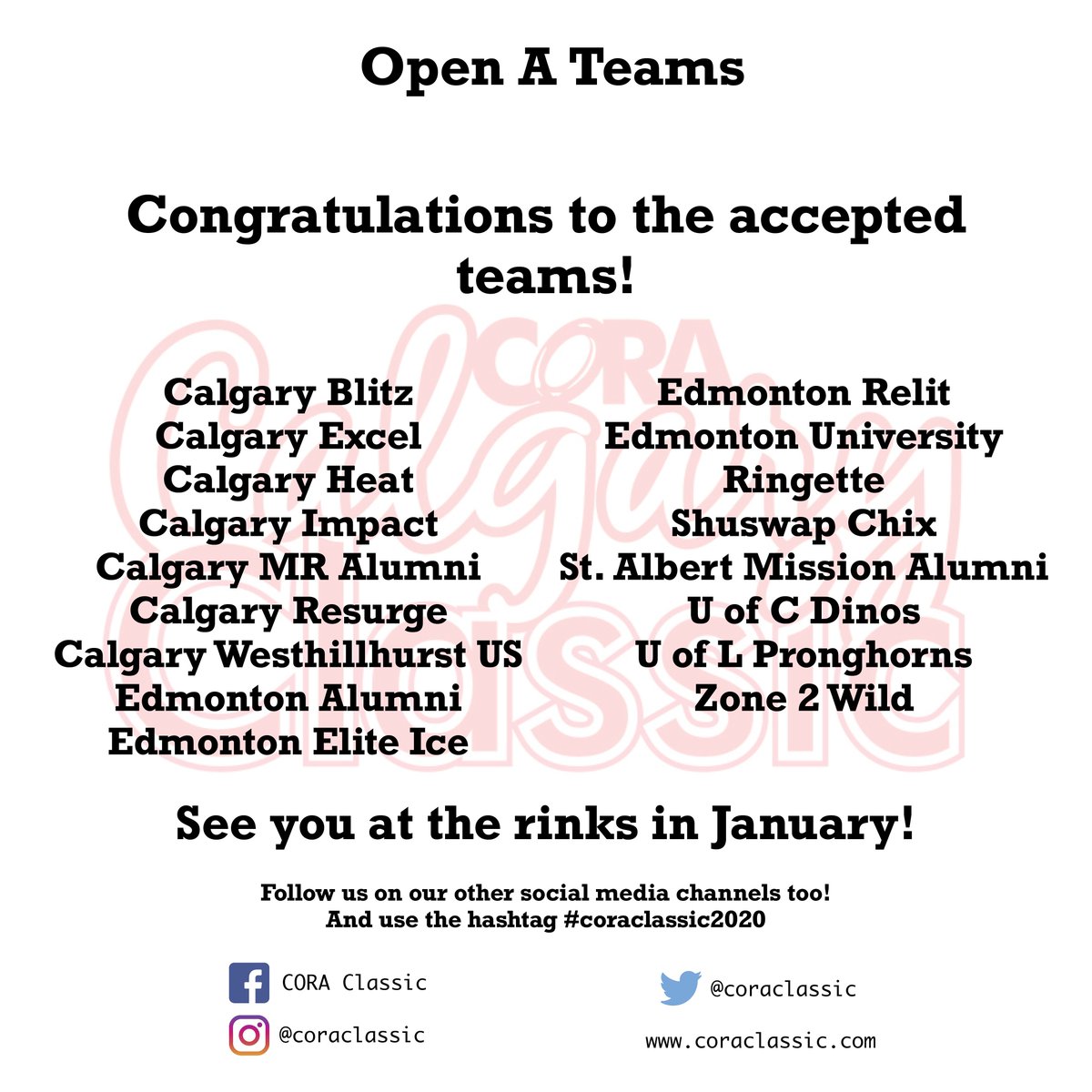 coraclassic's tweet photo. See you at the rink in 32 days!

#coraclassic2020 #ringette #ringetteab #ringettecanada #ringettecalgary #tournamenttime #playitloveitliveit #monsportmapassion https://t.co/2nGoKYU2oi