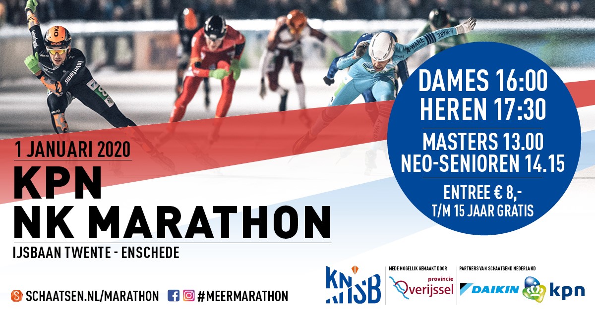 KNSB (@knsb) on Twitter photo Voor het eerst in de historie is Enschede gastheer voor de KPN NK Marathon. Op 1 januari 2020 strijden de mannen en vrouwen van de lange adem om de belangrijkste prijs op kunstijs van dit seizoen. <a href="/IJsbaanTwente/">IJsbaan Twente</a> en het peloton zijner klaar voor. ⛸👇
knsb.nl/nieuws/ensched… Voor het eerst in de historie is Enschede gastheer voor de KPN NK Marathon. Op 1 januari 2020 strijden de mannen en vrouwen van de lange adem om de belangrijkste prijs op kunstijs van dit seizoen. <a href="/IJsbaanTwente/">IJsbaan Twente</a> en het peloton zijner klaar voor. ⛸👇
knsb.nl/nieuws/ensched…