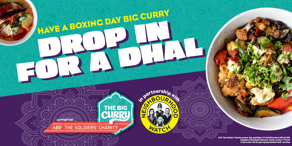 The Big Curry (@bigcurrytsc) on Twitter photo If youâre wondering what to do with your relatives over the festive period, why not get them to cook a Big Curry together. All the fun, all the taste and just a handful of the responsibility.
Find recipes here: abftsc.uk/z6q550xBdJR
<a href="/N_Watch/">Neighbourhood Watch</a>| #ForSoldiersForLife | #BigCurry If youâre wondering what to do with your relatives over the festive period, why not get them to cook a Big Curry together. All the fun, all the taste and just a handful of the responsibility.
Find recipes here: abftsc.uk/z6q550xBdJR
<a href="/N_Watch/">Neighbourhood Watch</a>| #ForSoldiersForLife | #BigCurry