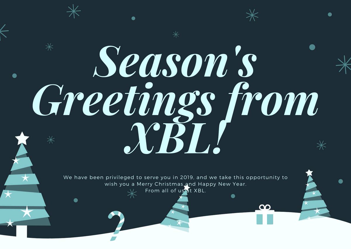XBLimited's tweet photo. Compliments of the season to you all from the #XBL team. 
It's  been an amazing journey with you  this year. Let's  do it better in #2020 👍

 #christmas #xbl #2020 #education https://t.co/Gei1iCySeI