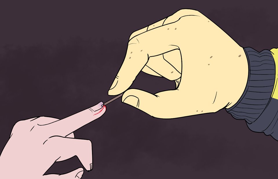 Gogo helping a little kid in hell