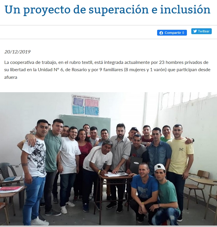 DDHHUNR's tweet image. Compartimos la nota de Radio Universidad sobre la cooperativa de trabajo Ziza, proyecto textil gestado en el marco de actividades de la Dirección socioeducativa en contexto de encierro
radio.unr.edu.ar/nota/5588/un-p…