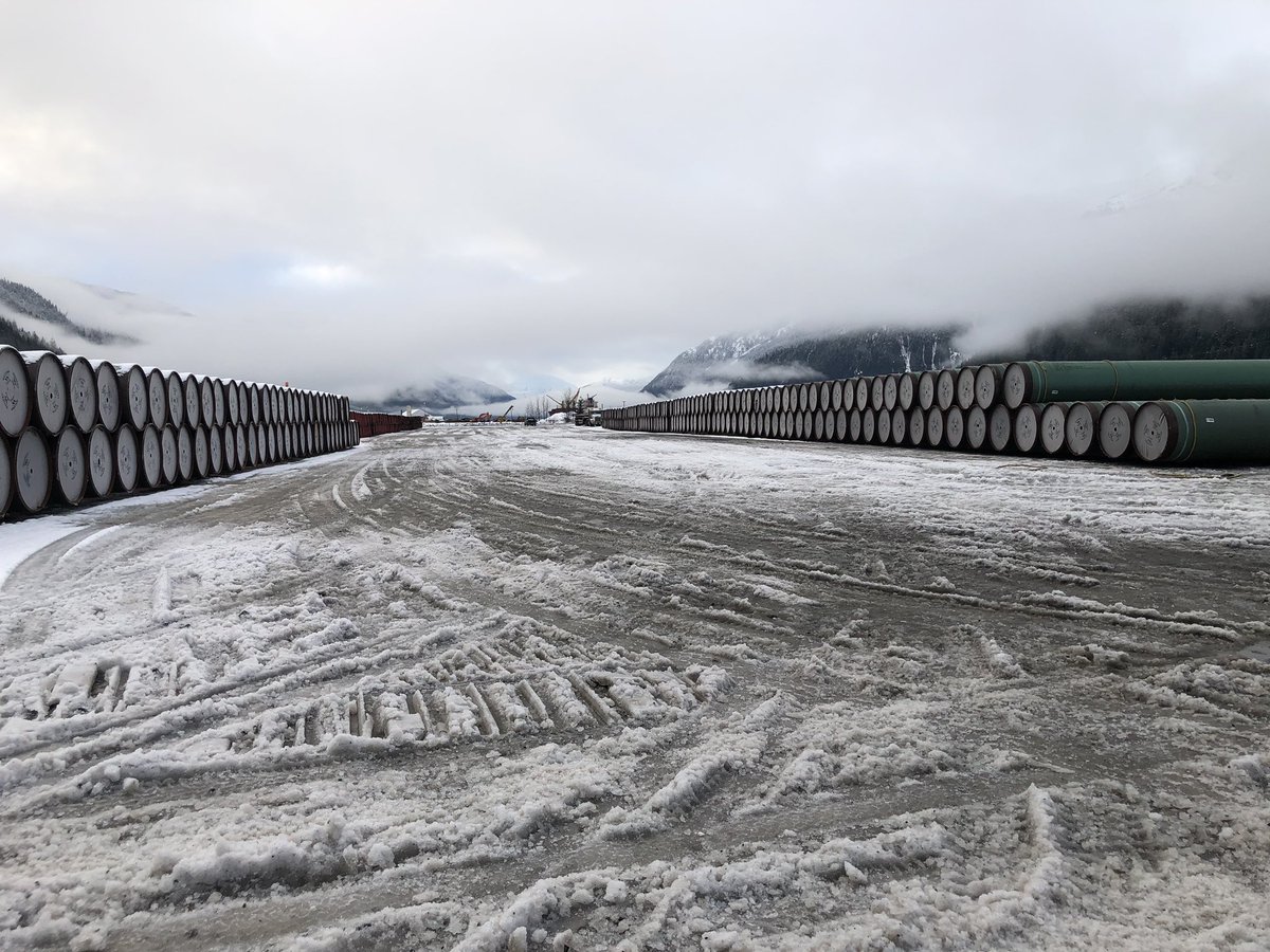 LisaMueller_NW's tweet photo. After many years of having a conversation about it at @N2N_Events It was very cool to have a tour of this ship in #StewartBC unloading 30km + of pipe for phase 3 of @CoastalGasLink pipeline of the @lngcanada project in Kitimat #NorthwestBC #Manyjobs #EconomicGrowth #Manypiece https://t.co/ybvHekdPKm