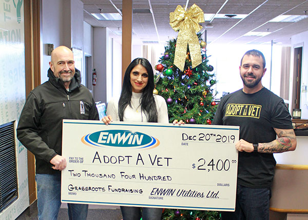 ENWINUtilities's tweet photo. ENWIN's Customer Service Centre CSC Elves are proud to have raised $1,400 for Adopt a Vet, a local non-profit organization supporting veterans living in long-term care facilities. ENWIN has matched the campaign target total for a total donation of $2,400! https://t.co/GPiFUupNyT https://t.co/xeqoVKlDCu