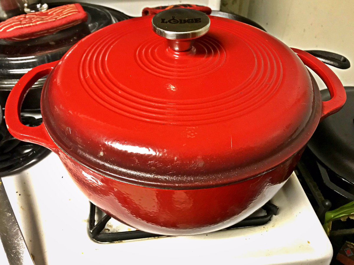 BenstksC's tweet photo. Last nights dinner: Cast Iron Dutch Oven ‘Beef Stew’ in my @LodgeCastIron 6 qt. Enameled Cast Iron Dutch Oven served over Long Grain Wild Rice.  Warm, hearty and so delicious!  

#LodgeCastIron #Cooking #CastIronDutchOven #CookingWithCastIron #Lodge #CastIronCooking #Kitchen https://t.co/PNPzt2l1pG
