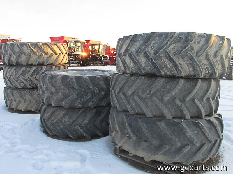 GrattonCoulee's tweet photo. Set of eight 620/70R42 tires and rims. These are on factory Case IH rims. Five tires are BKT and three are Firestone. #tires #duals #case #caseih #IH #international #giveusacall #grattoncoulee #grattoncouleeagriparts #grattoncouleeagripartsltd #keepfarmsrunning https://t.co/gHPp5f8Cmk