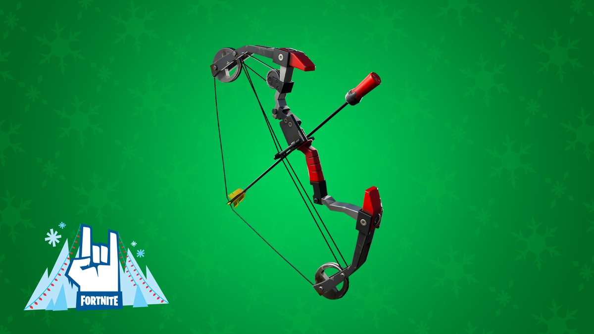 Fortnite's tweet photo. The Boom Bow makes its return for today! #FortniteWinterfest https://t.co/pejS9bx3hm