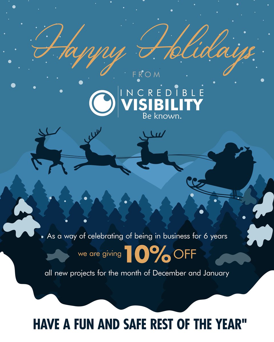 We wish everyone a Merry Christmas. As a way of celebrating being in business for 6 years, we are giving 10% off to all new projects for the month of December and January.

#merrychristmas #10percentdiscount #sale #celebration #december #january
