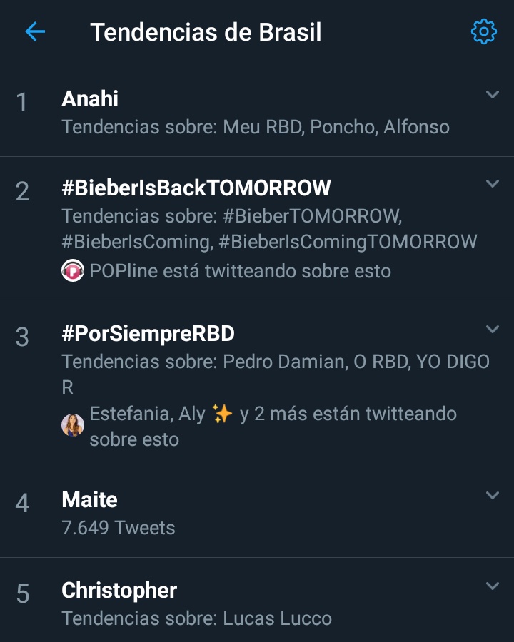RBD24HorasArg's tweet photo. ¡Que locura! 8 palabras relacionadas a RBD están en los TT"Brasil en este momento 🙉 sin dudas #PorSiempreRBD https://t.co/sCwIJqAFBZ