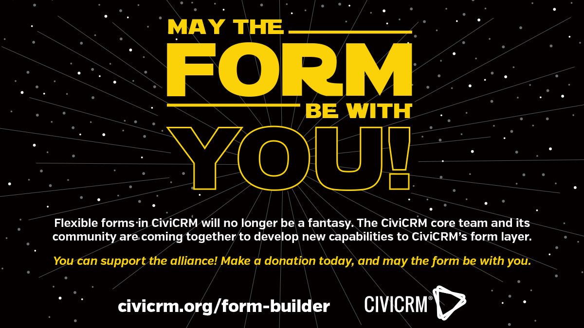 civicrm's tweet photo. An early Christmas present to the #CiviCRM community arrived last week from Coleman Watts and Tim Otten, with a demo of #AFFORM – Civi's new drag-and-drop @angular #FormBuilder. Watch: https://t.co/mc5T7bUEDz, contribute: https://t.co/To559LucLk &amp; donate: https://t.co/ZlPS3O2K1t. https://t.co/GkpYpZi5p0