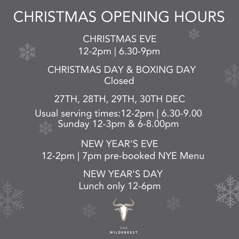 Thinking of dining with us over the. festive period? Here are our opening hours...