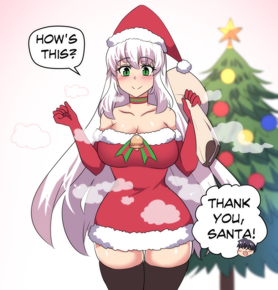 Merry Christmas from cute anime girl santa! ? 