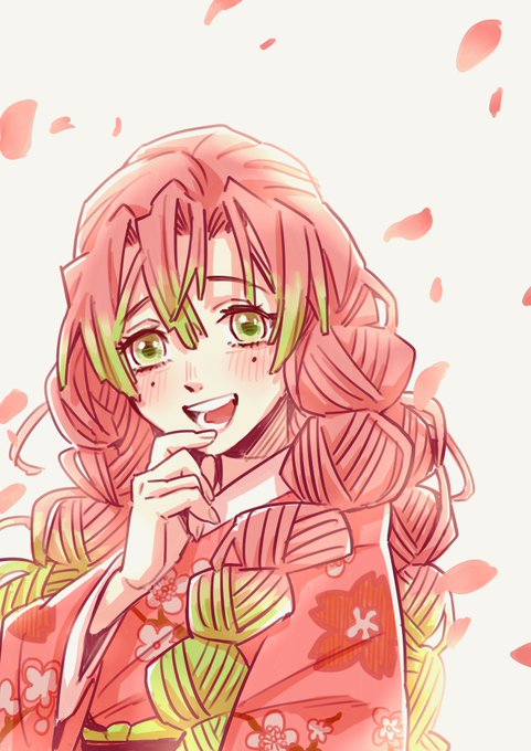 眞次ズンタロウ🐾さんがTwitterに投稿した甘露寺蜜璃(鬼滅の刃)のイラスト。