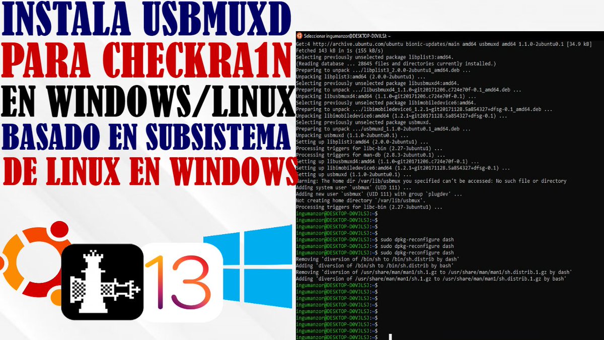 jeff_umanzor's tweet photo. 🔥Tutorial instalar USBUXD🔥

✅ Prepara tu pc para un futuro jailbreak de Checkra1n para Windows / Linux 💯

✅ No necesitas instalar Linux, lo haces con el subsistema Linux que trae por defecto Windows 😎

-👇🏻Video aquí 👇🏻

https://t.co/8xWwaLMqJ1

🎄❤️Suscribe y comparte❤️🎄 https://t.co/jTYOHvm0qE