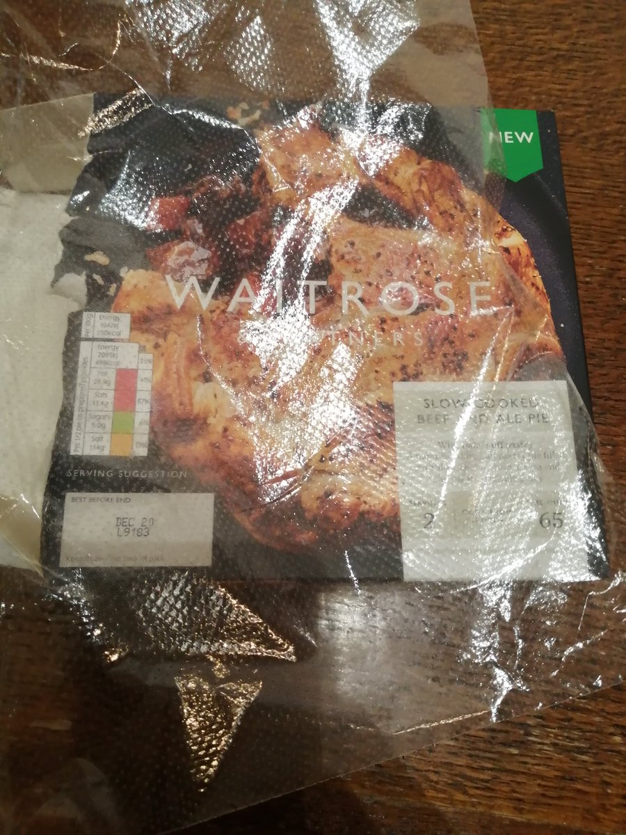 HarveyWiltshire's tweet photo. Hey @waitrose is it really necessary to wrap this pie in non-recyclable plastic? #plasticwaste #PlasticPollutersList https://t.co/yswJzziQzP
