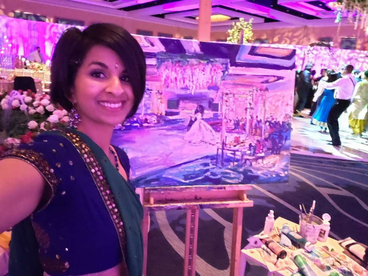 EventricsW's tweet image. We're still in awe over Dreaming with Renuka’s live painting of Neil and Natasha's #firstdance this past weekend! What a beautiful way to commemorate one of the most dreamy moments of their special day forever. We just know they'll cherish it always!