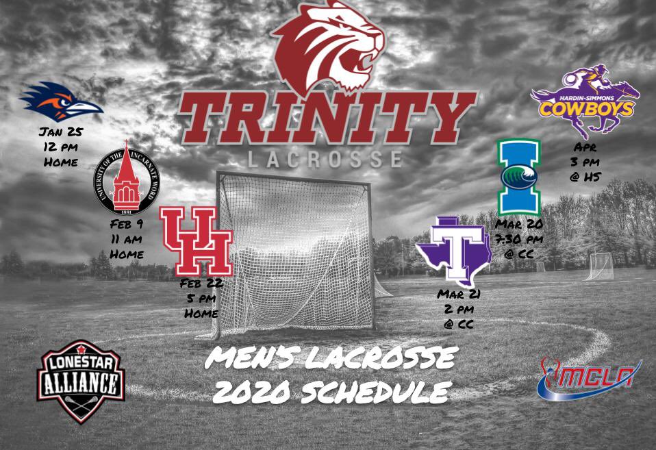 TrinityU_Mlax's tweet photo. Our fixtures for 2020 #TULAX 🥍🥍 https://t.co/T0V12w1Is8
