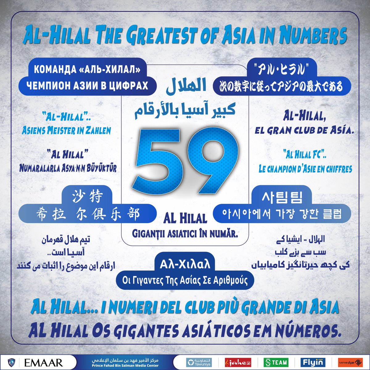 Alhilal_FC's tweet photo. 🏆 #انفوجرافيك_الهلال يصدر #الهلال_كبير_آسيا_بالأرقام بـ"16" لغة (#العربية، #الإنجليزية، #الفرنسية، #الاسبانية، #الإيطالية، #اليونانية، #البرتغالية، #الرومانية، #الروسية، #الألمانية، #الكورية، #الصينية، #اليابانية، #التركية، #الأردية، #الفارسية".

#الهلال 💙 https://t.co/0w2xHvJls3