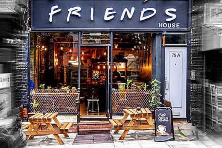 boohoo's tweet photo. A Friends themed cafe has arrived in the UK! 😮 ☕️ 💓 

Serving Prosecco and Friends episodes, who are you taking with you? 🍾 📺 ☕️ https://t.co/q7WLWfGGTz