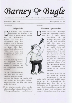 lahmannhuegel's tweet photo. Zur Abwechslung einmal wieder ein mir vorher unbekanntes Heft: Fanzine-Rezension "Barney Bugle #2" https://t.co/vgl7wg9vEL #Rezension #Fanzine #Fussball #BarneyBugle #BAK07 #BerlinerAK https://t.co/RMnKObnJpi