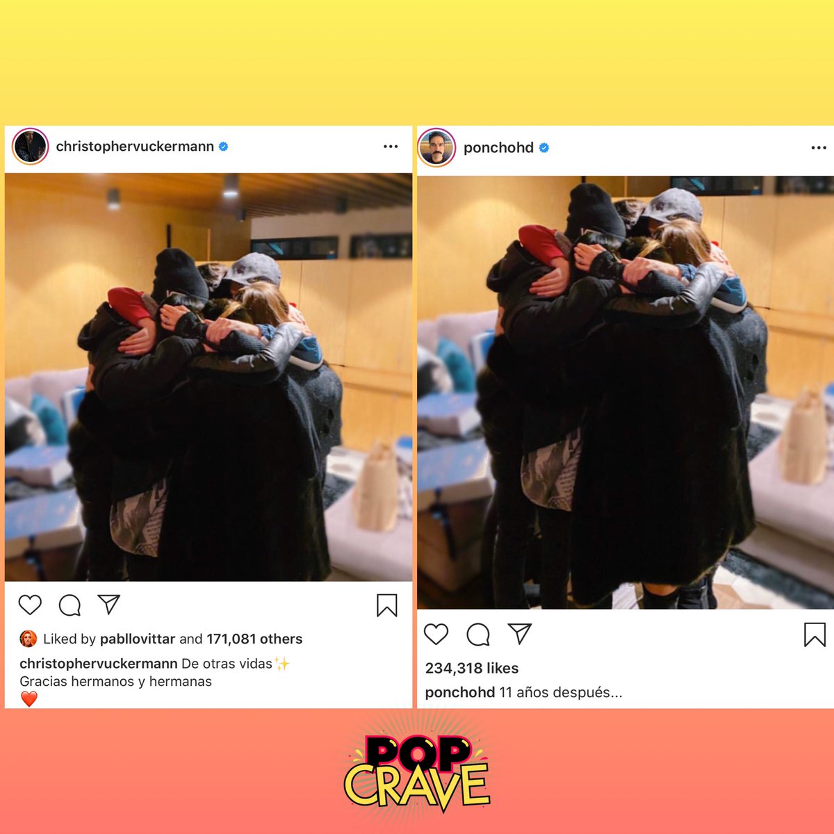 PopCrave's tweet photo. After 11 years, the highly successful Latin pop group #RBD had a reunion. All six members took to social media to share some heartfelt words. ❤️ https://t.co/u0ydSLnNxX