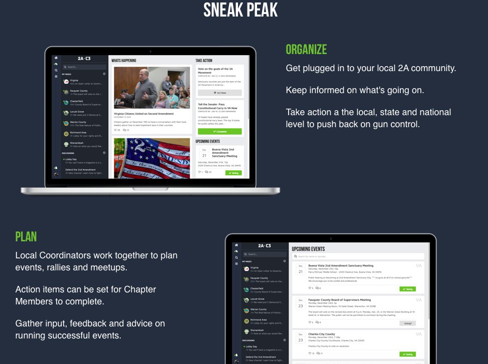 Prepperlytics's tweet image. Take a sneak peak at what we are building. We provide connectivity for our 2A grassroots activists unlike anything you have seen before. This platform, will help us ensure that our right to bear arms shall never be infringed. 

2ac3.com
