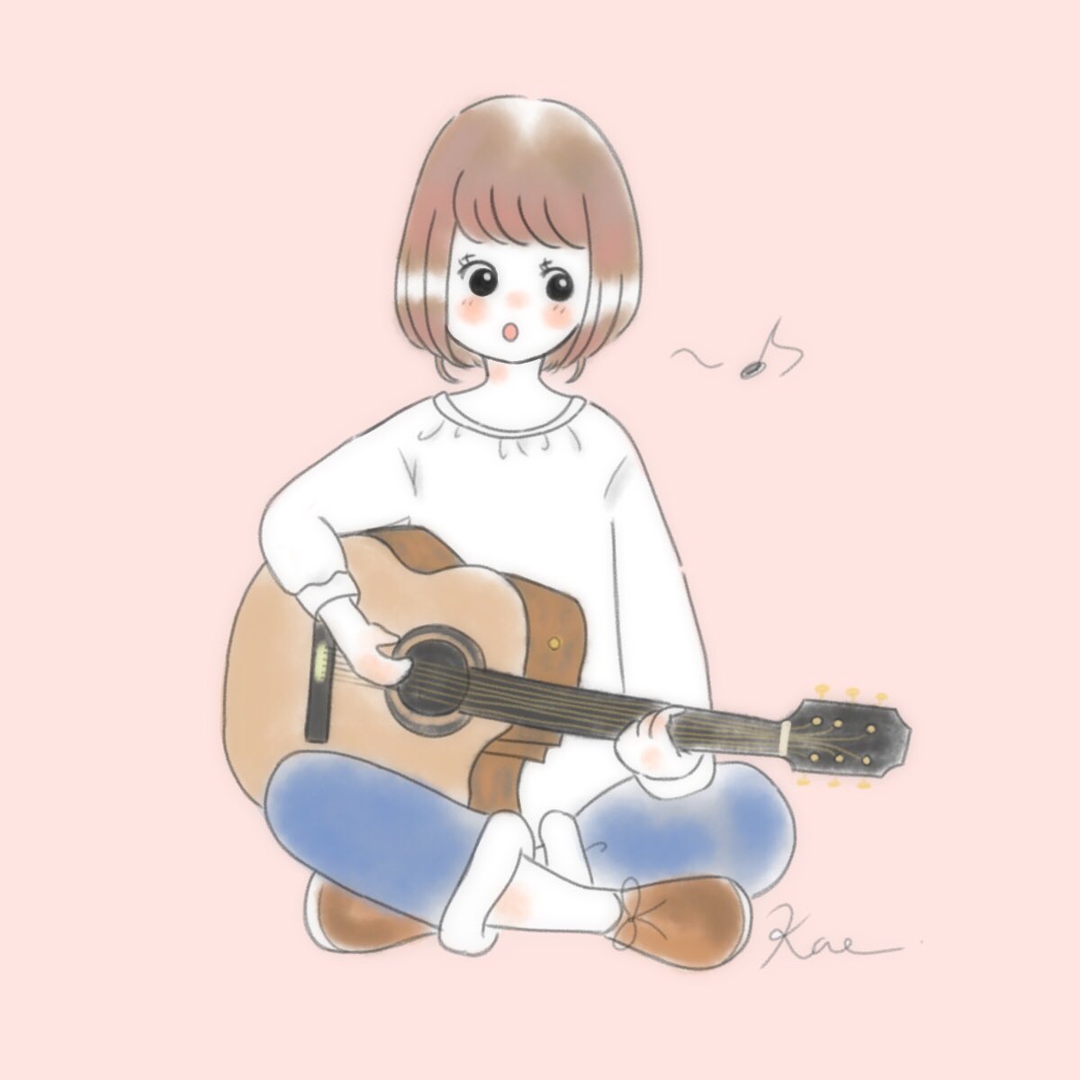 Kaeco ギター弾きgirl 女の子 イラスト Guitar ギター 楽器 イラスト好きな人と繋がりたい お絵描き 絵描き ふんわりイラスト T Co Mho7iaxy0i Twitter