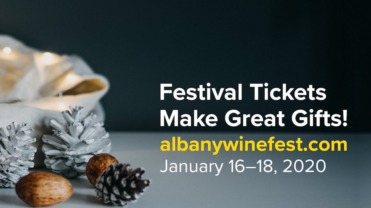 Happy Holidays from the Albany Wine &amp; Dine Festival! If you’re scrambling for that last minute gift, consider tickets to the festival-and remember that they also come with a world of good to benefit the Arts Community. Enjoy your Holidays! #AlbanyWineFest2020