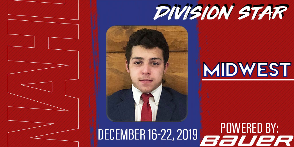 #NAHL <a href="/BauerHockey/">BAUER Hockey</a> Midwest Division Star of the Week for December 16-22, 2019: Leo Bacallao, Forward, <a href="/Jr_Blues/">Springfield Jr. Blues</a> nahl.com/news/story.cfm…