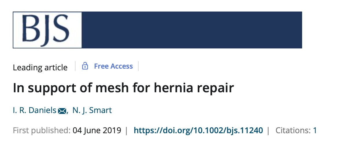 BJS (@bjsurgery) on Twitter photo BJS Editor in Chief <a href="/JJEarnshaw/">Jonothan Earnshaw</a>'s top five papers of 2019:
3⃣"In support of #mesh for #hernia repair"
bjssjournals.onlinelibrary.wiley.com/doi/full/10.10…
#BJSPapersOfTheYear🎄 #OpenAccess BJS Editor in Chief <a href="/JJEarnshaw/">Jonothan Earnshaw</a>'s top five papers of 2019:
3⃣"In support of #mesh for #hernia repair"
bjssjournals.onlinelibrary.wiley.com/doi/full/10.10…
#BJSPapersOfTheYear🎄 #OpenAccess