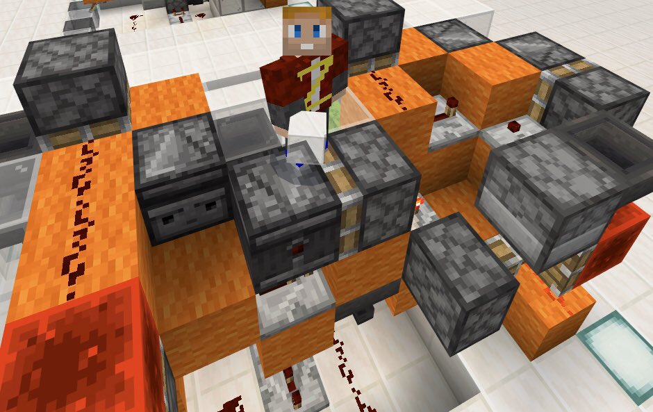 z3b4h's tweet photo. Recording completed. Editing nearly done. Rendering another 10 minute tutorial soon for @Prowl8413's Automatic Shulker Unloader to Loader. While working on this, apparently I worked my legs to the bone! Look closely! AAHHH!! WHERE DID MY LEGS GO?! #minecraft #10MinuteTutorial https://t.co/thwUErnJno