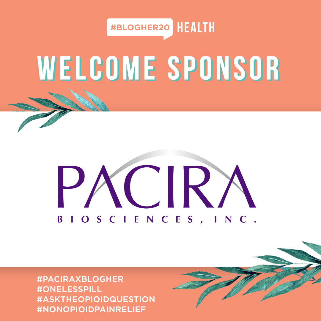 BlogHer's tweet photo. We’re thrilled to welcome Pacira to #BlogHer20 Health! Pacira is passionate about educating patients about non-opioid options to manage pain after surgery. Learn more about non-opioid options in your tote! #PaciraxBlogHer #OneLessPill #AskTheOpioidQuestion #nonopioidpainrelief https://t.co/viKiavRda7