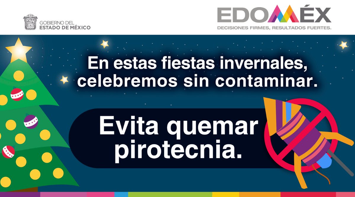 AmbienteEdomex's tweet photo. #QueNoSeTePase: Evitar el uso de pirotecnia ayuda a mantener una buena calidad de aire para todos. https://t.co/Kcx4H3Xwmh