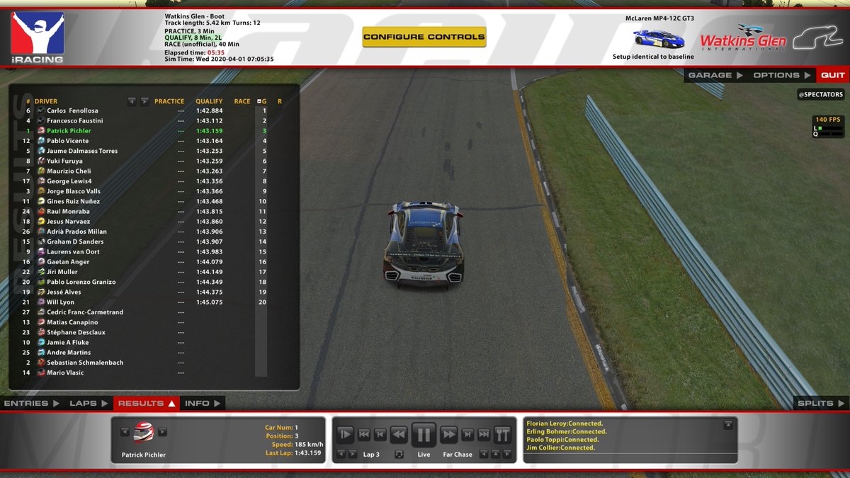 December 23rd 2019, Patrick Pichler is doing his first official race since March 2018.

 What a nice guy,  gifting iRating as christmas present to the ones in the session!