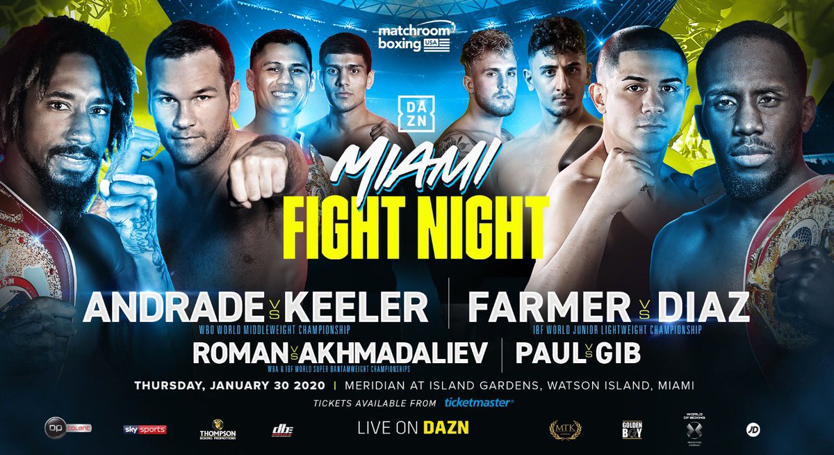 Afgang Åre Ampere Eddie Hearn on Twitter: ". @jakepaul v @AnEsonGib added to the huge World  title triple header Jan 30 live on @dazn_usa - big night coming SuperBowl  week in Miami 🌴🇺🇸 🏈 https://t.co/6s3LcOw5z5" / Twitter