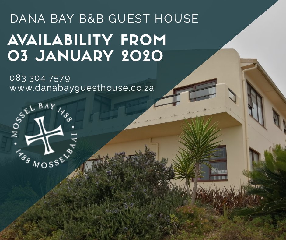 Ronell Dreyer (@ronelldreyer) on Twitter photo Book your stay for the last stretch of the holidays!
We would love to host you!
Bed & Breakfast or Self-Catering.
Contact us for dates and rates
083 304 7579
info@danabayguesthouse.co.za
danabayguesthouse.co.za Book your stay for the last stretch of the holidays!
We would love to host you!
Bed & Breakfast or Self-Catering.
Contact us for dates and rates
083 304 7579
info@danabayguesthouse.co.za
danabayguesthouse.co.za