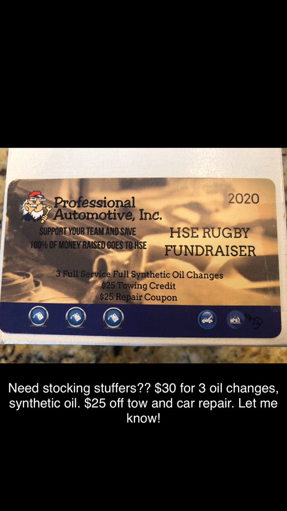 Let me know if interested! 3 oil changes for $30!! Great stocking stuffer!! Also, $25 off tow and repair!  Thank you professional automotive for continued support!!