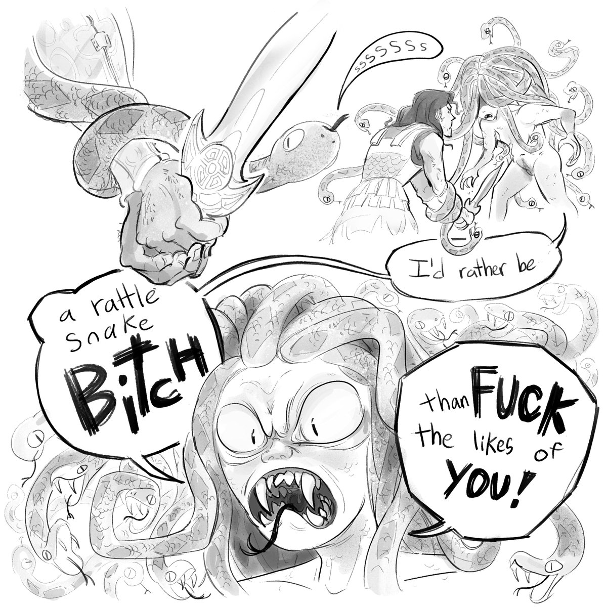 GeoDraws's tweet image. They/Them/Medusa (1/2)