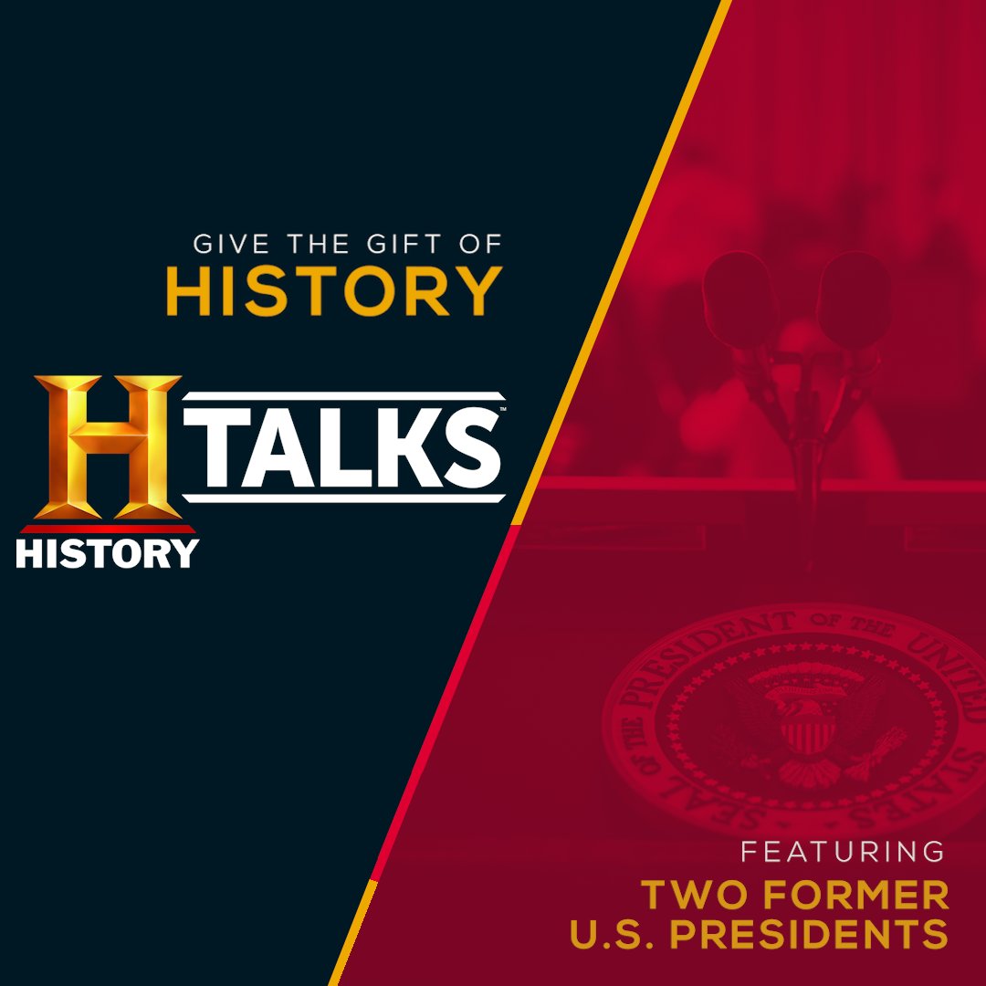 HISTORY's tweet image. Give the gift of a lifetime. #HISTORYTalks is an opportunity to see two former U.S. Presidents speak about legacy and leadership alongside historians and professors. February 29, 2020 at Carnegie Hall, NYC. Purchase your tickets today at bit.ly/2siUgtt.